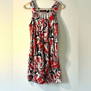 Stylish‎ Red and Black Patterned Dress